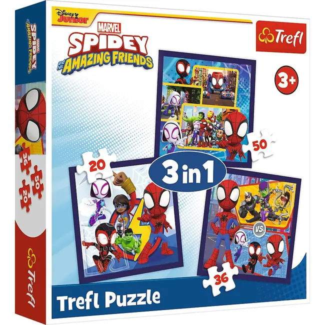 PUZZLE TREFL 3IN1 MARVEL SPIDEY SI PRIETENII LUI EXTRAORDINARI VIV34892