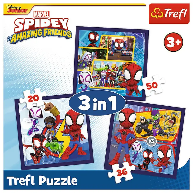PUZZLE TREFL 3IN1 MARVEL SPIDEY SI PRIETENII LUI EXTRAORDINARI VIV34892