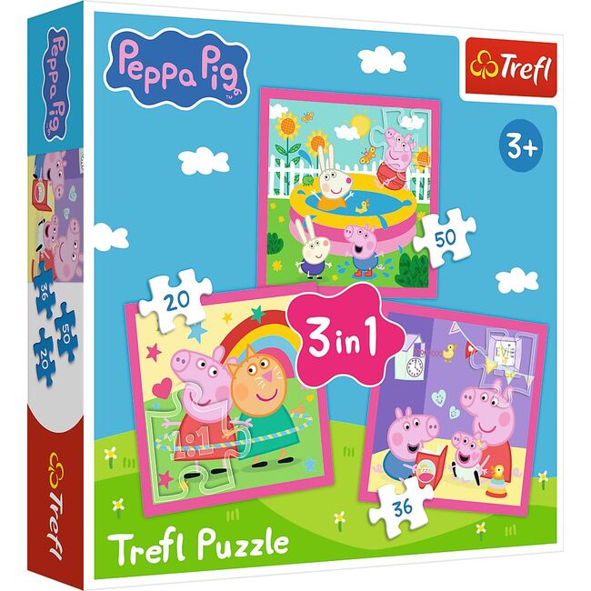 PUZZLE TREFL 3IN1 PEPPA PIG SI PRIETENII VIV34873