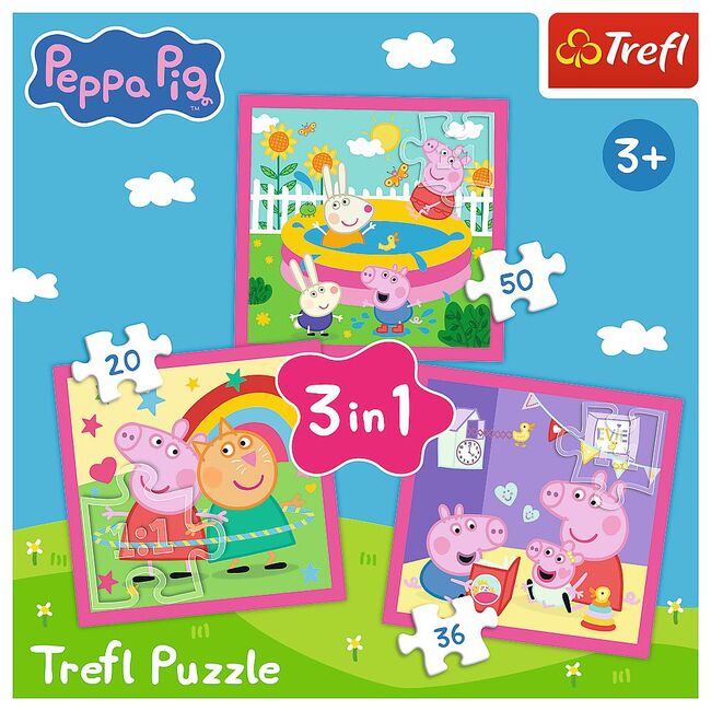 PUZZLE TREFL 3IN1 PEPPA PIG SI PRIETENII VIV34873