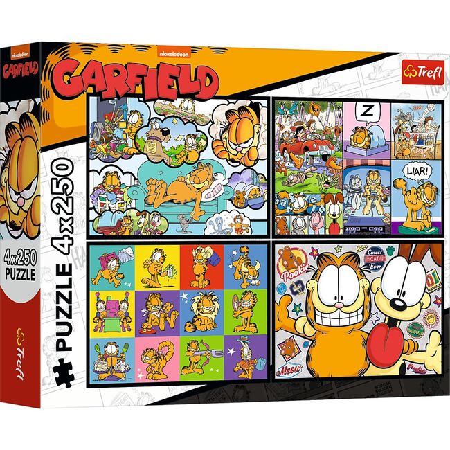 PUZZLE TREFL 4X250 LUI GARFIELD NU II PLACE ZIUA DE LUNI VIV13344