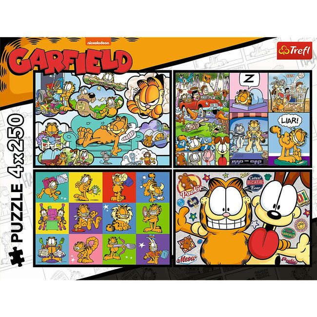 PUZZLE TREFL 4X250 LUI GARFIELD NU II PLACE ZIUA DE LUNI VIV13344