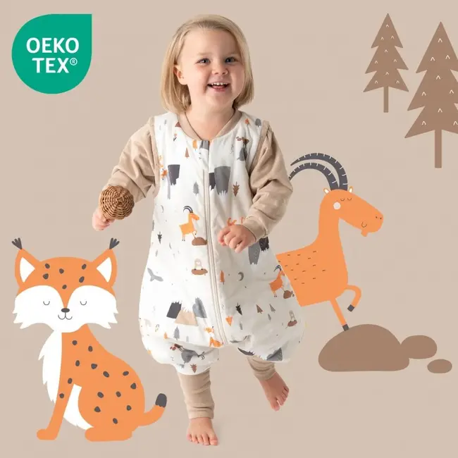 Sac de dormit cu picioruse si maneca lunga detasabila Mountain Animals 130 cm + manseta 1.0 Tog BBXCJ776-10FSN