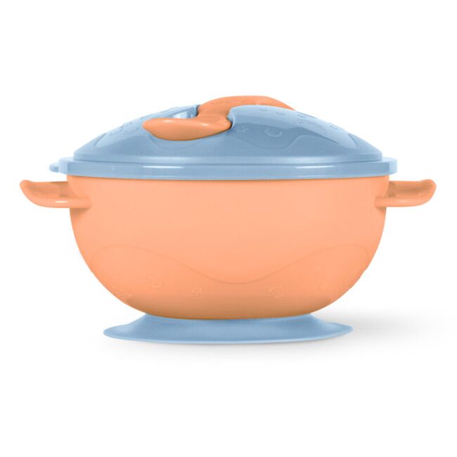 Bol portocaliu cu ventuza, capac si lingurita baboo 6 luni+ ba9-042