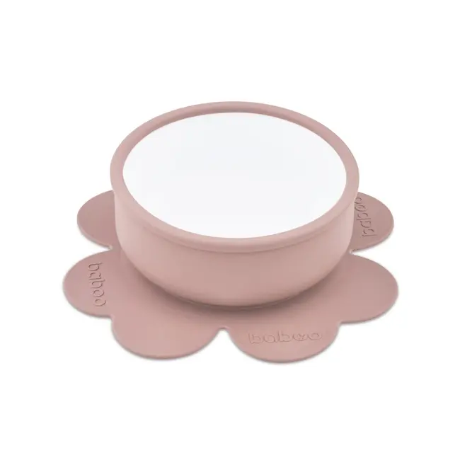 Bol silicon cu ventuza baboo - roz, 6 luni+ ba9-035