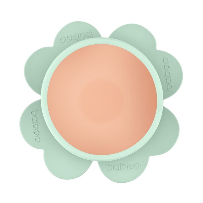 Bol silicon cu ventuza baboo - verde, 6 luni+ ba9-038