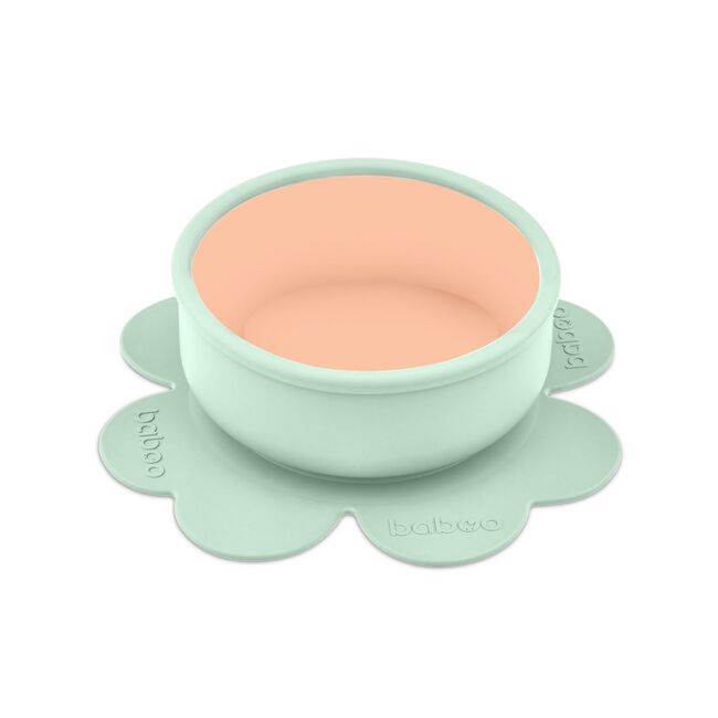 Bol silicon cu ventuza baboo - verde, 6 luni+ ba9-038