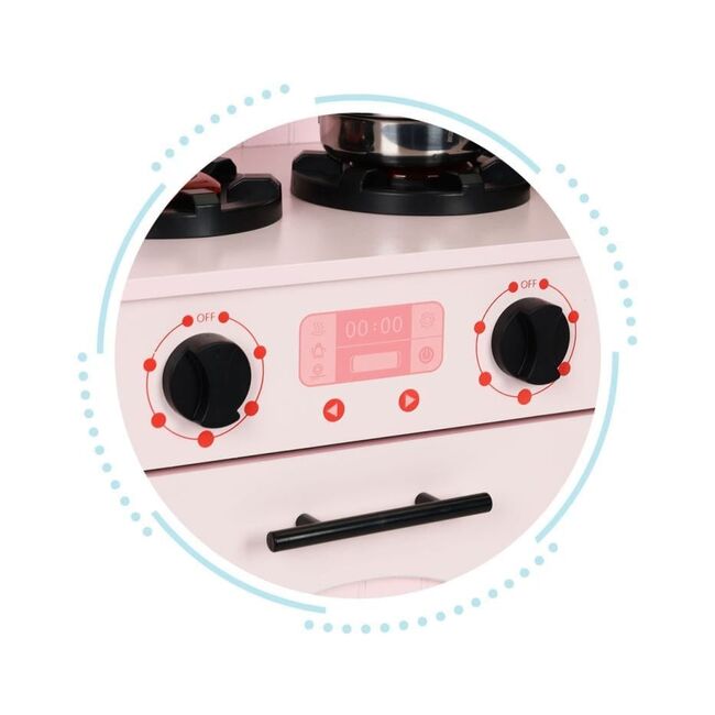 Bucatarie Din Lemn Pentru Copii Cu Cuptor, Plita, Microunde Si Accesorii Pjbmwokn049