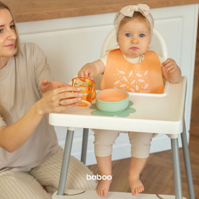 Cana cu fund antiderapant baboo - 170 ml, portocaliu, 12 luni+ ba8-028