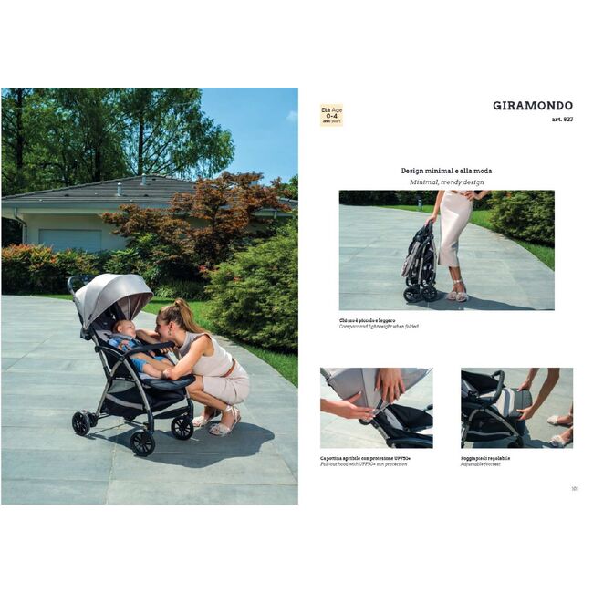 Carucior Sport Giramondo Beige Cam, 0 - 4 Ani Sau 22 Kg, Uv 50+ Pjbart827/214