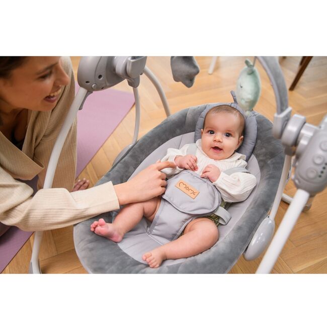 Leagan Electric pentru Bebeluşi MoMi Liss - Grey KRTBULE00048