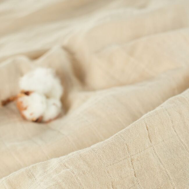 Onino - muselina multifunctionala din bumbac 100% organic, hug.me, creamy vanilla, x1 bucata, 120 x 120 cm, certificata gots bbbcdsw003