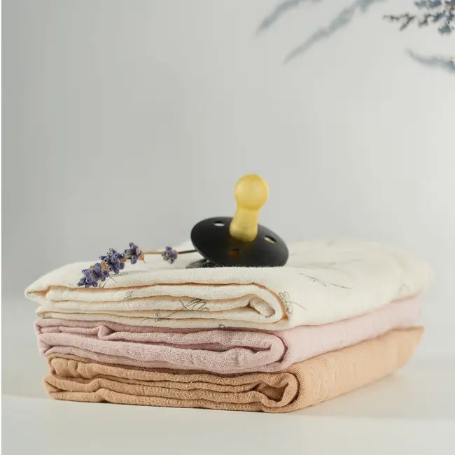 Onino - muselina multifunctionala din bumbac 100% organic, hug.me, pure bloom, x3 bucati, 60 x 60 cm, certificata gots bbbcdsw007