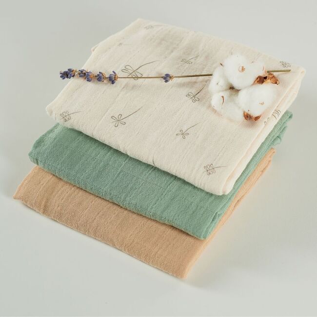 Onino - muselina multifunctionala din bumbac 100% organic, hug.me, pure nature, x3 bucati, 60 x 60 cm, certificata gots bbbcdsw008