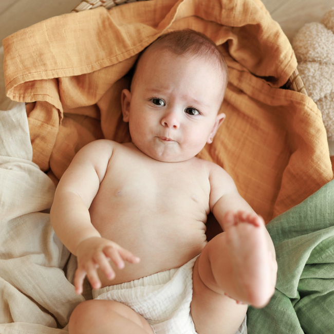 Onino - muselina multifunctionala din bumbac 100% organic, hug.me, pure nature, x3 bucati, 60 x 60 cm, certificata gots bbbcdsw008