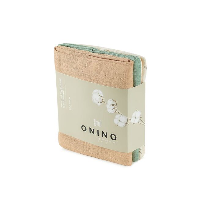 Onino - muselina multifunctionala din bumbac 100% organic, hug.me, pure nature, x3 bucati, 60 x 60 cm, certificata gots bbbcdsw008