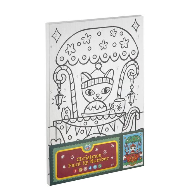 Set pictura pe numere - pisicuta de craciun
