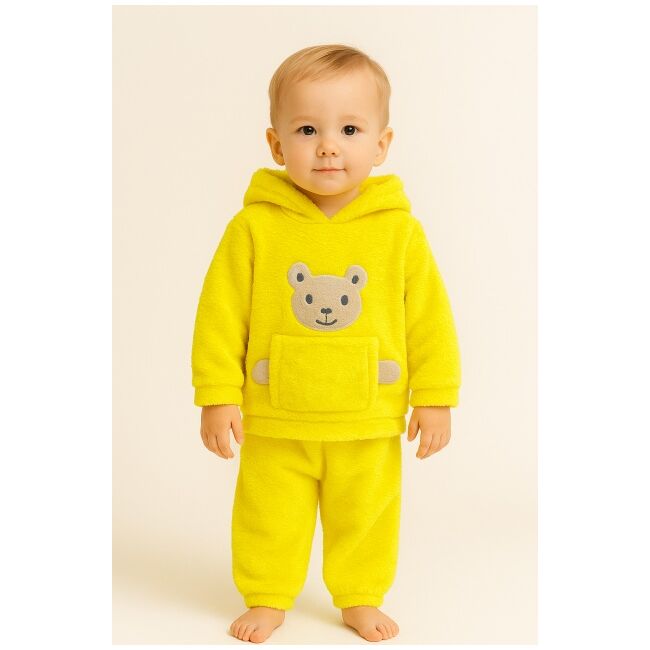 Set pufos hanorac si pantaloni welsoft - yellow bbl45-1