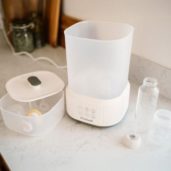 Sterilizator Cu Abur Pentru Biberoane Si Accesorii Cu Uscator Integrat Kidwell Puro 2 In 1 Pjbsterpur01a0