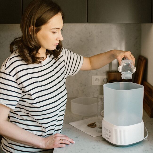 Sterilizator Cu Abur Pentru Biberoane Si Accesorii Cu Uscator Integrat Kidwell Puro 2 In 1 Pjbsterpur01a0