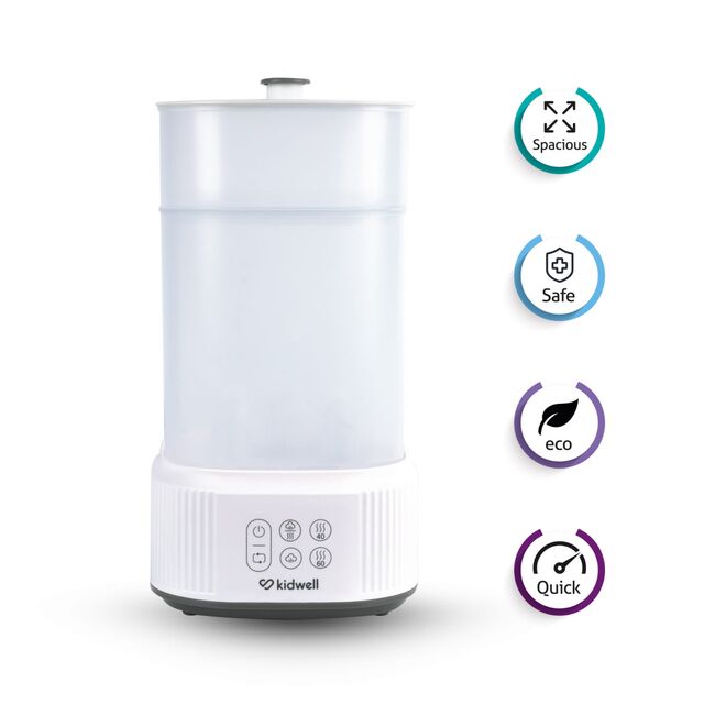 Sterilizator Cu Abur Pentru Biberoane Si Accesorii Cu Uscator Integrat Kidwell Puro 2 In 1 Pjbsterpur01a0