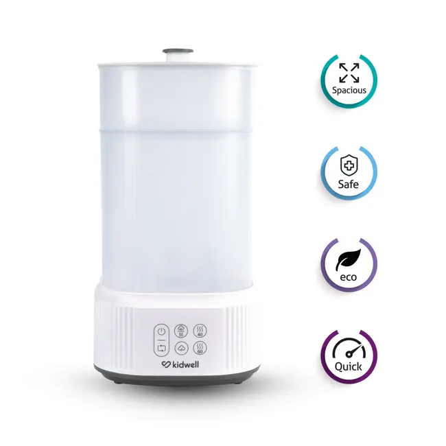 Sterilizator Cu Abur Pentru Biberoane Si Accesorii Cu Uscator Integrat Kidwell Puro 2 In 1 Pjbsterpur01a0