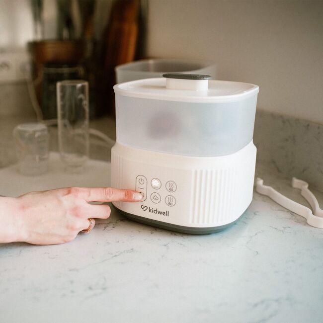 Sterilizator Cu Abur Pentru Biberoane Si Accesorii Cu Uscator Integrat Kidwell Puro 2 In 1 Pjbsterpur01a0