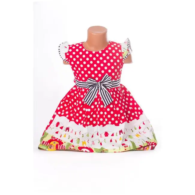 Rochita rosie fetite cu buline albe - BBN1118
