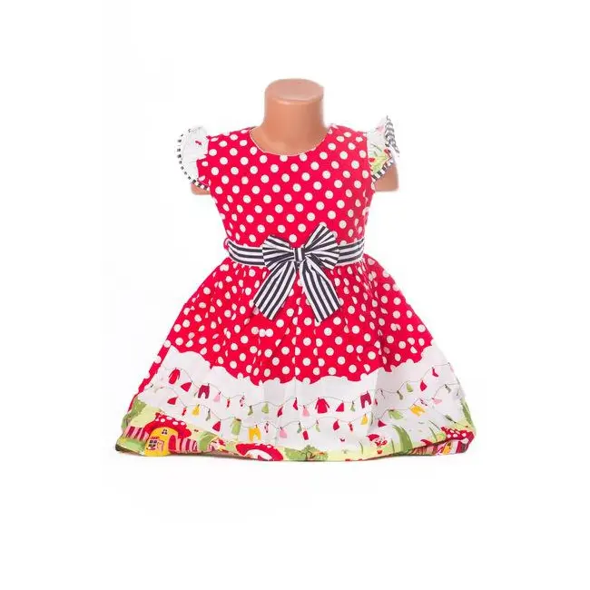 Rochita rosie fetite cu buline albe - BBN1118