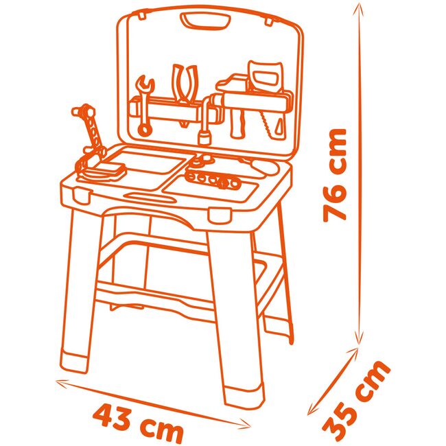 Atelier Smoby Black & Decker Bricolo Smart Workbench cu 33 accesorii HUBS7600360734
