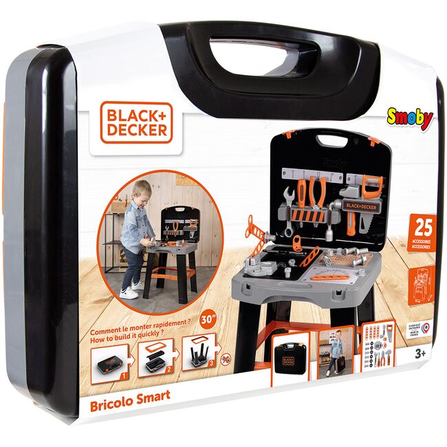 Atelier Smoby Black & Decker Bricolo Smart Workbench cu 33 accesorii HUBS7600360734