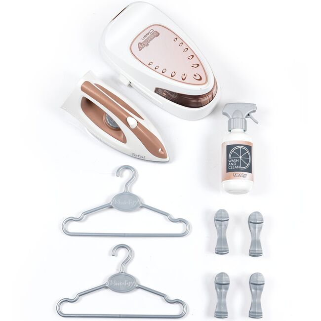 Jucarie Smoby Masa si fier de calcat Tefal Ironing Board + Stream Iron cu 9 accesorii HUBS7600330125