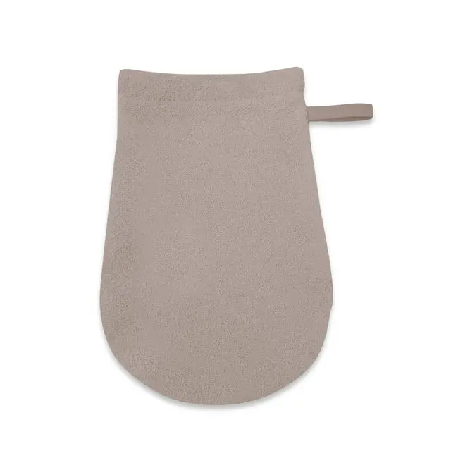 Manusa de baie, Qmini, Pentru bebelusi, 12x21 cm, Din tricot termo-terry din bambus, Materiale certificate Oeko Tex Standard 100, Mocha BYN6426972030076