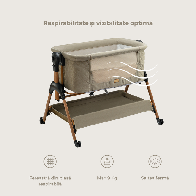 Onino -  patut co-sleeper nest.me, misty taupe bbbb15