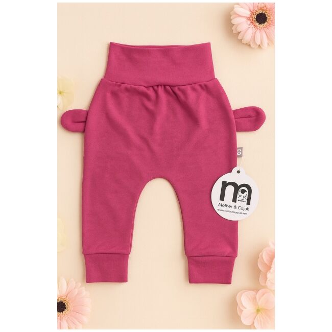 Pantaloni bebe roz cu ursuleti si inimioare - mother & cojok trmb2070-1