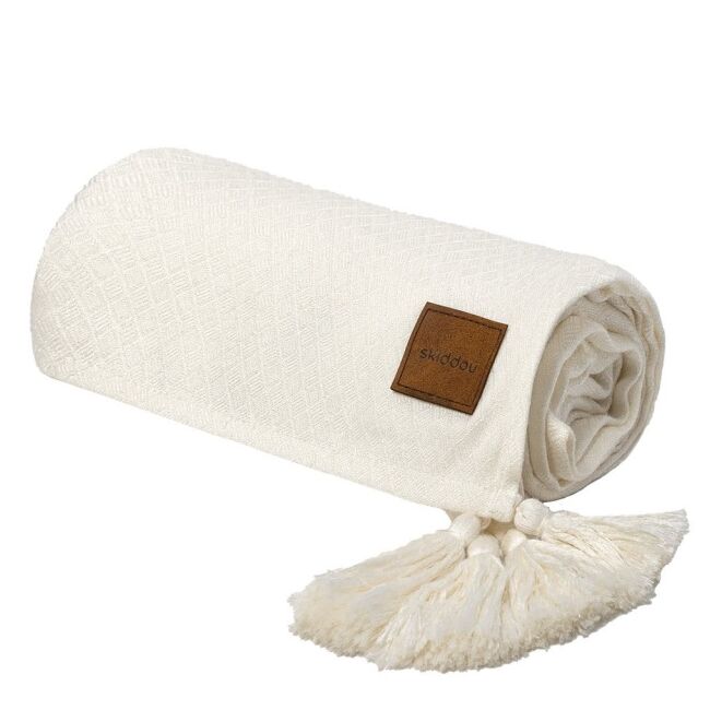Paturica nou nascut skiddou, 100% vascoza de bambus, crem, 80x100cm sk_2090261