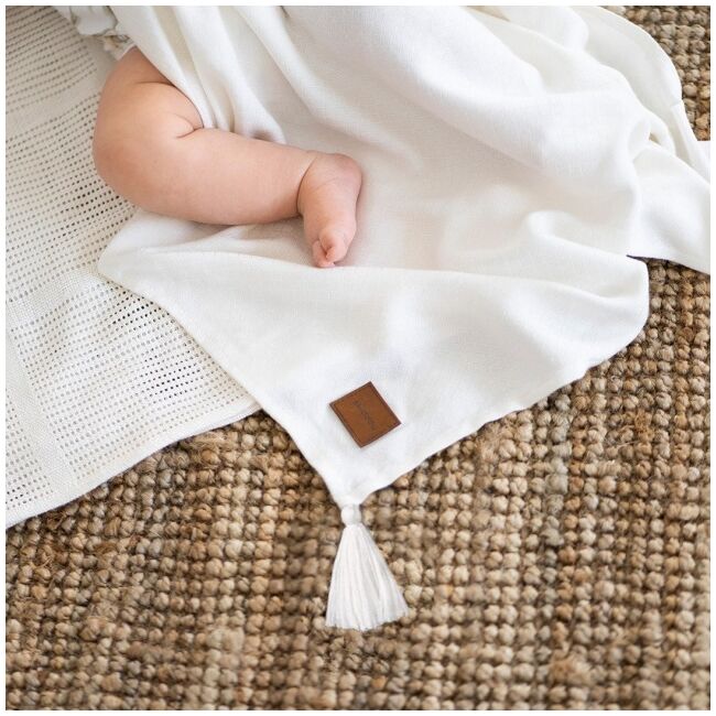 Paturica nou nascut skiddou, 100% vascoza de bambus, crem, 80x100cm sk_2090261