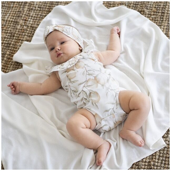 Paturica nou nascut skiddou, 100% vascoza de bambus, crem, 80x100cm sk_2090261