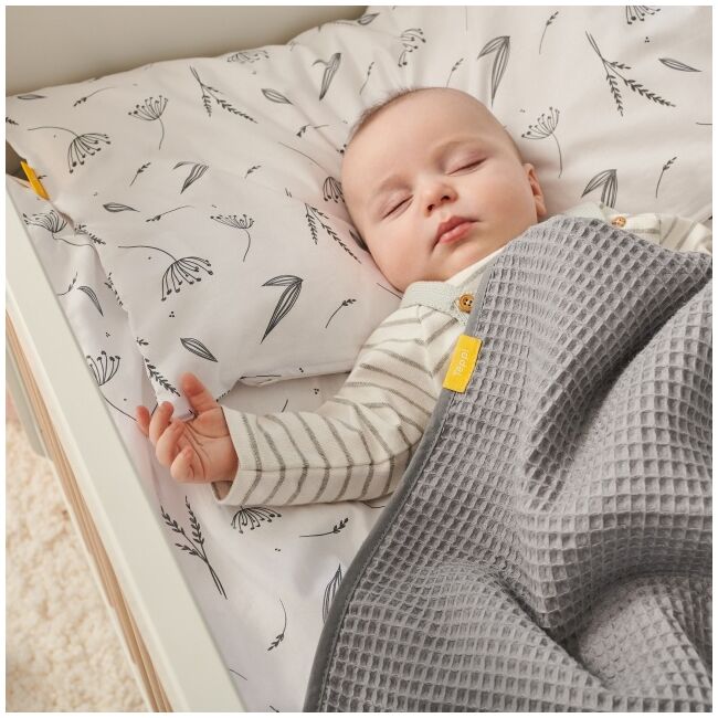 Paturica si prosop 2 in 1 nou nascut skiddou teppi, 100% bumbac, gri inchis, 75x100cm sk_2090101