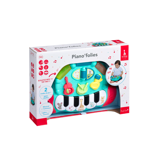 Pian muzical cu lumini girafa sophie vu230799