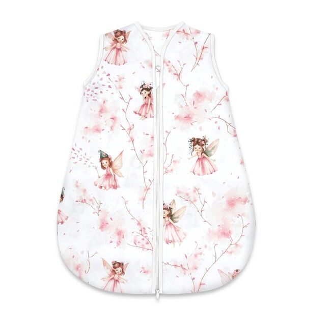 Sac de dormit, MimiNu, Pentru bebelusi, De iarna, Din bumbac certificat Oeko Tex Standard 100, Cu fermoar, 70 cm, 0 - 6 luni, 2.5 Tog, Fairy Pink BYN6426972030267