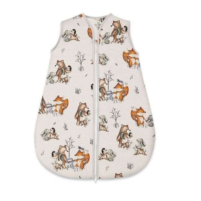 Sac de dormit, MimiNu, Pentru bebelusi, De iarna, Din bumbac certificat Oeko Tex Standard 100, Cu fermoar, 70 cm, 0 - 6 luni, 2.5 Tog, Time for fun BYN6426972030298