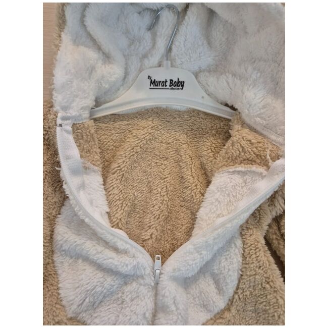 Salopeta pufoasa tip ursulet cu gluga - salopeta iarna calduroasa trmb9064