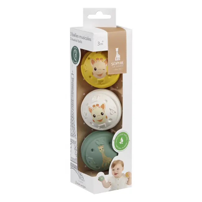 Set 3 bile muzicale girafa sophie - hearing vu010504