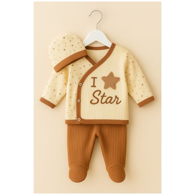 Set 3 piese nou-nascut zem baby din bumbac 100% 0-3 luni bbl54