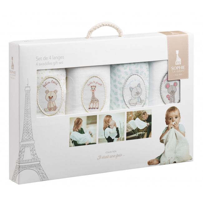 Set 4 scutece din bumbac 70x70 cm girafa sophie vu850724