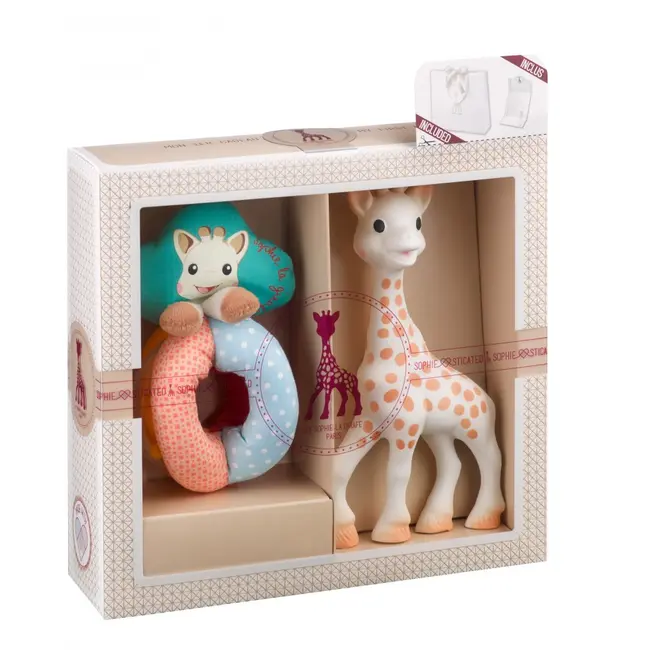 Set cadou sophiesticat cu girafa sophie si zornaitoare cu bile vu000002