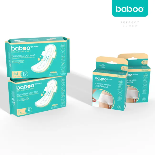 Set chiloti postnatali din plasa baboo - 2 bucati, marime m ba2-107