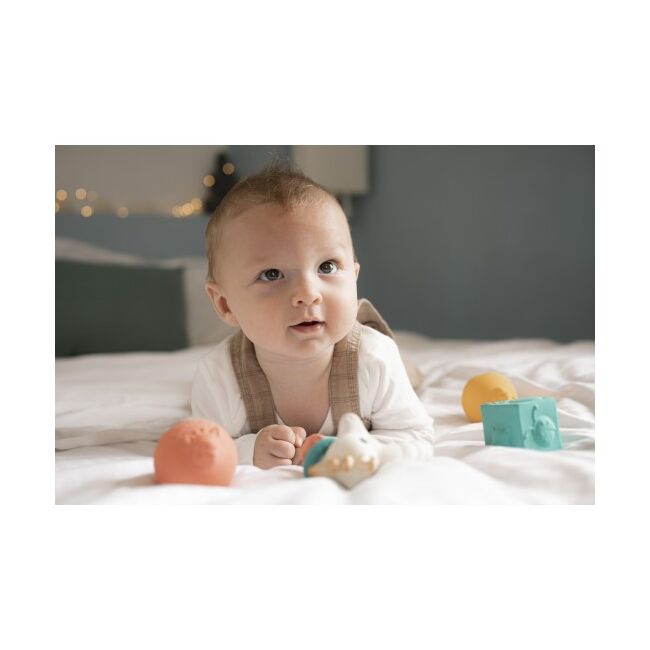 Set cu bile, cuburi si inel dentitie girafa sophie vu220135