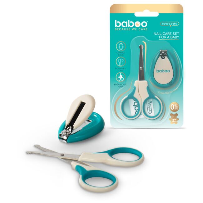 Set ingrijire unghii bebe cu forfecuta si unghiera baboo - 0 luni+ ba12-002